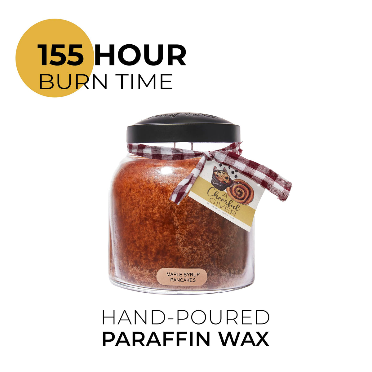 Maple Syrup Pancakes - 34oz Papa Scented Candle Jar with Lid - Keepers of the Light - 155 Hours of Burn Time, Gift