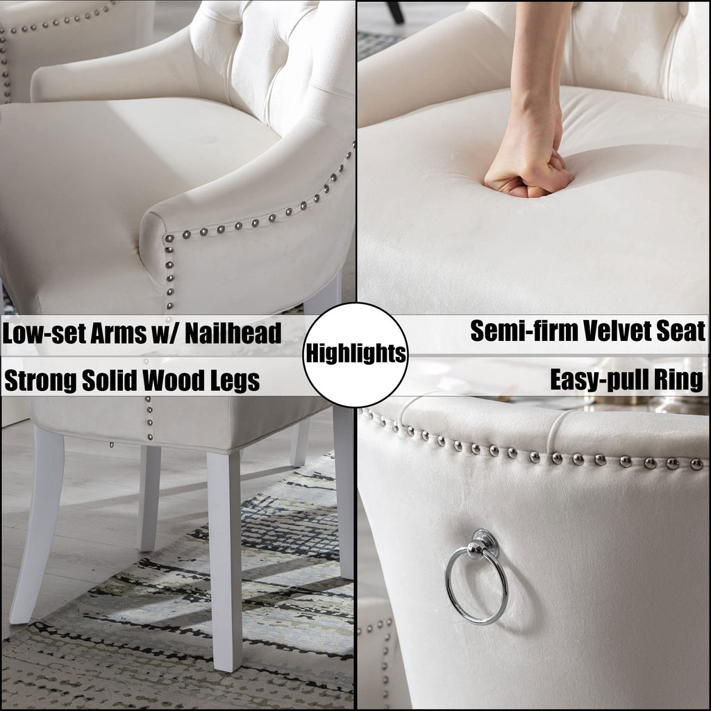 Mid Century Modern Dining Room Chairs Set of 6 Velvet Accent Chairs Upholstered Parsons Chair Side Host Chair /Living