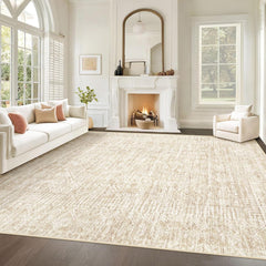 Living Room Rugs: Washable Moroccan Geometric Boho Rug Farmhouse Non Slip Stain Resistant Large Rug Low Pile