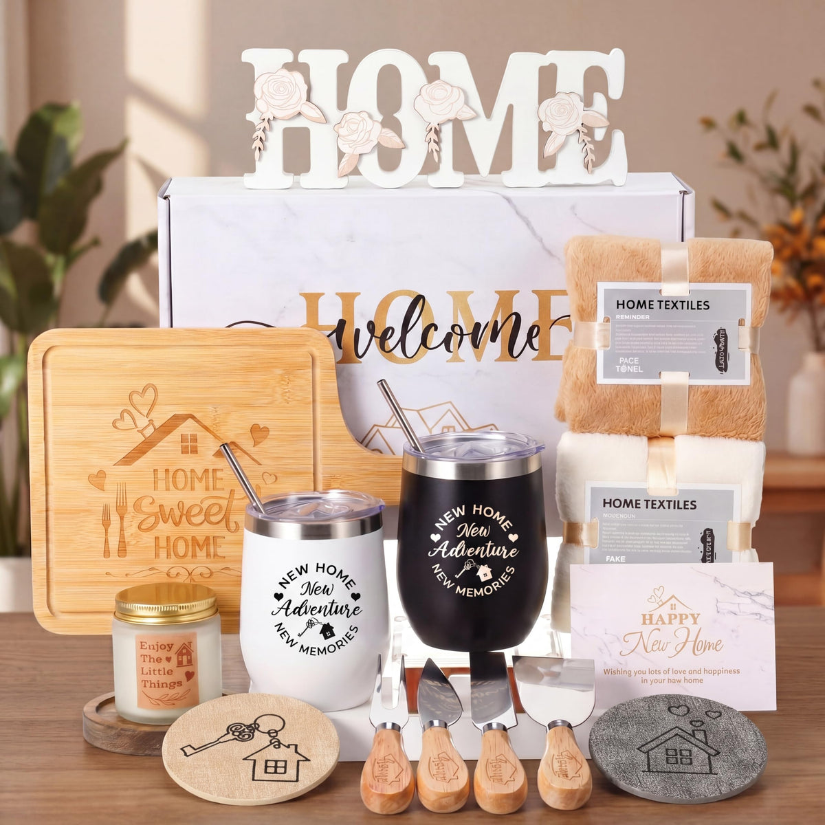 Housewarming Gifts New House -19 Pcs Closing Gifts for Couple Friend Women Men Home Buyers, House Warming Basket for