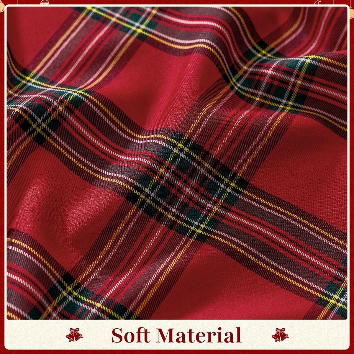 Christmas Checkered Tablecloth Rectangle Christmas Tablecloth Washable