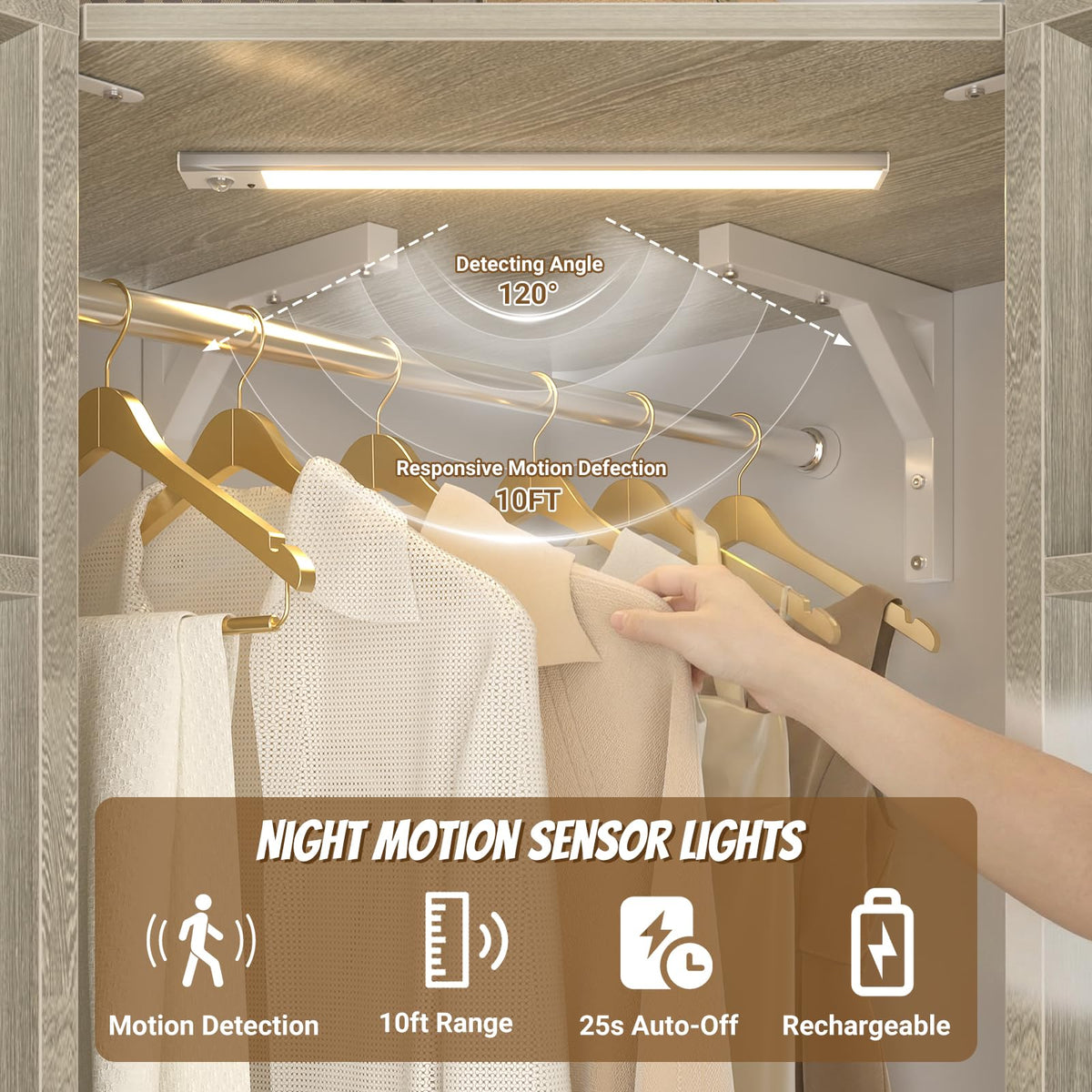 Corner Closet System with 2 Motion Sensor Lights, 39.2" Corner Closet Organizer with 12 Shelves, Closet System with 2