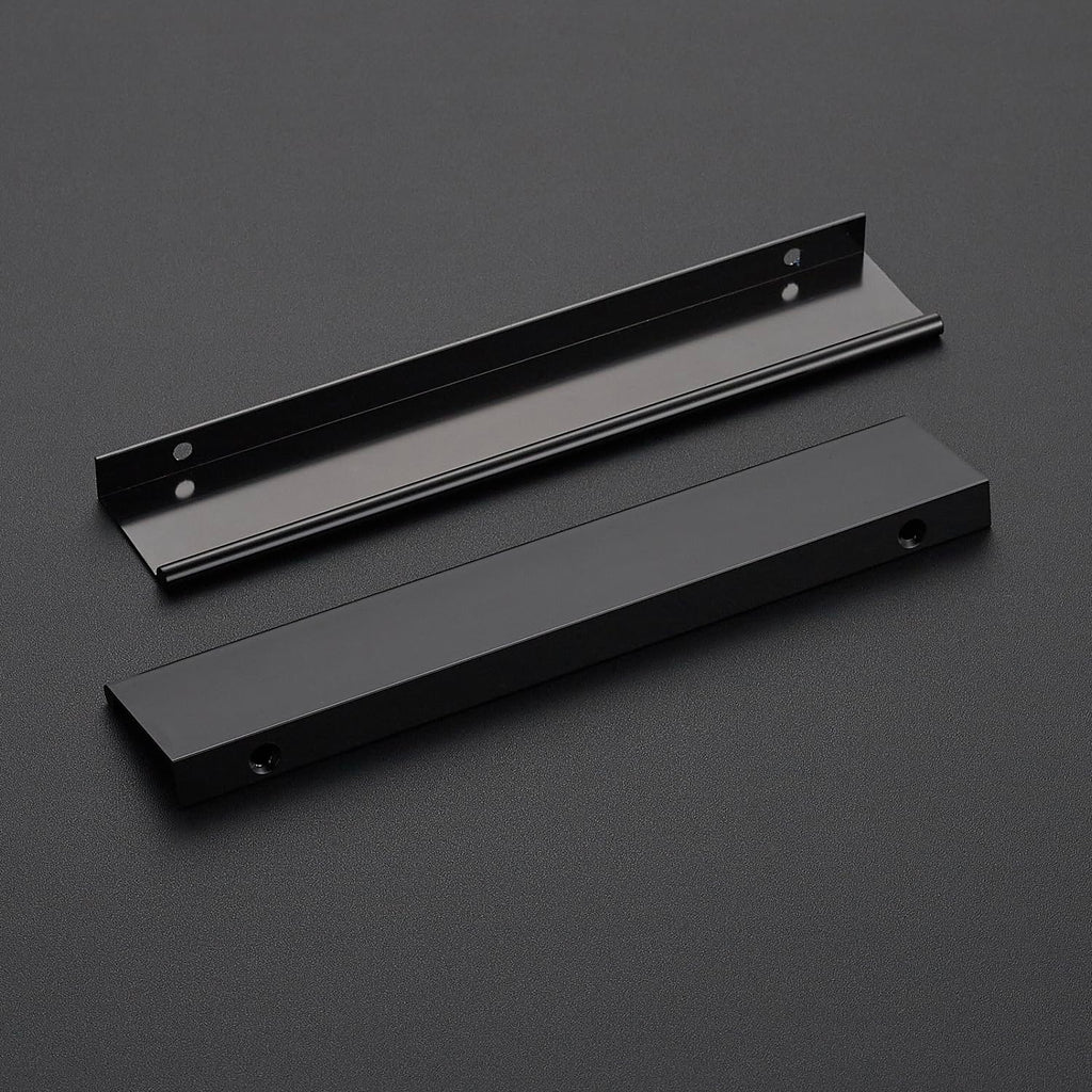 Matte Black Cabinet Pulls Finger Edge Pulls 6-1/4 Inch 30 Pack