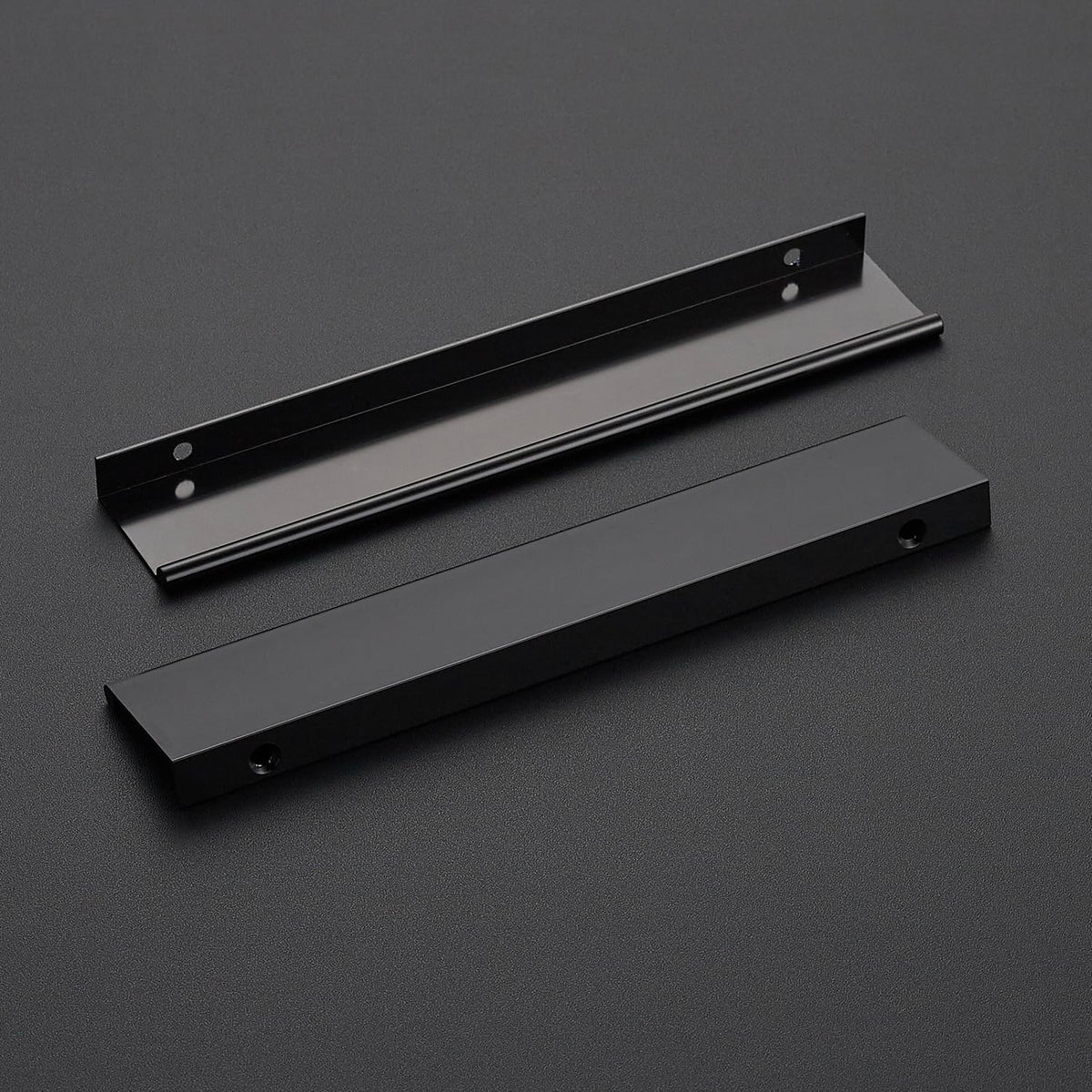 Matte Black Cabinet Pulls Finger Edge Pulls 6-1/4 Inch 30 Pack