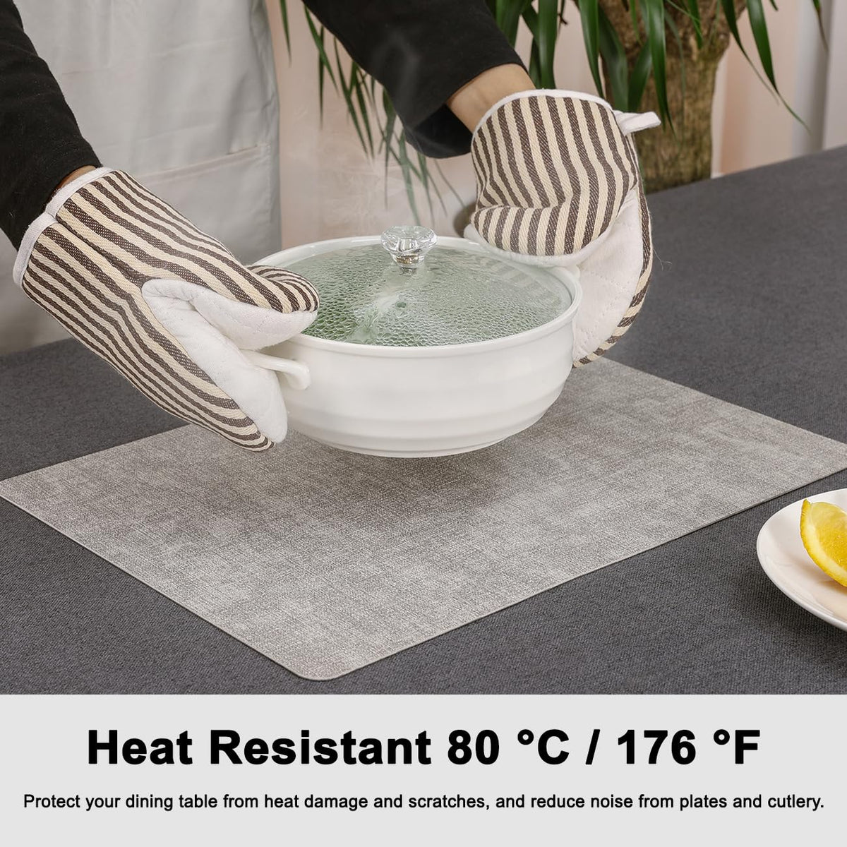 Faux Leather Placemats Set of 4, Reversible Dual-Color Place Mats
