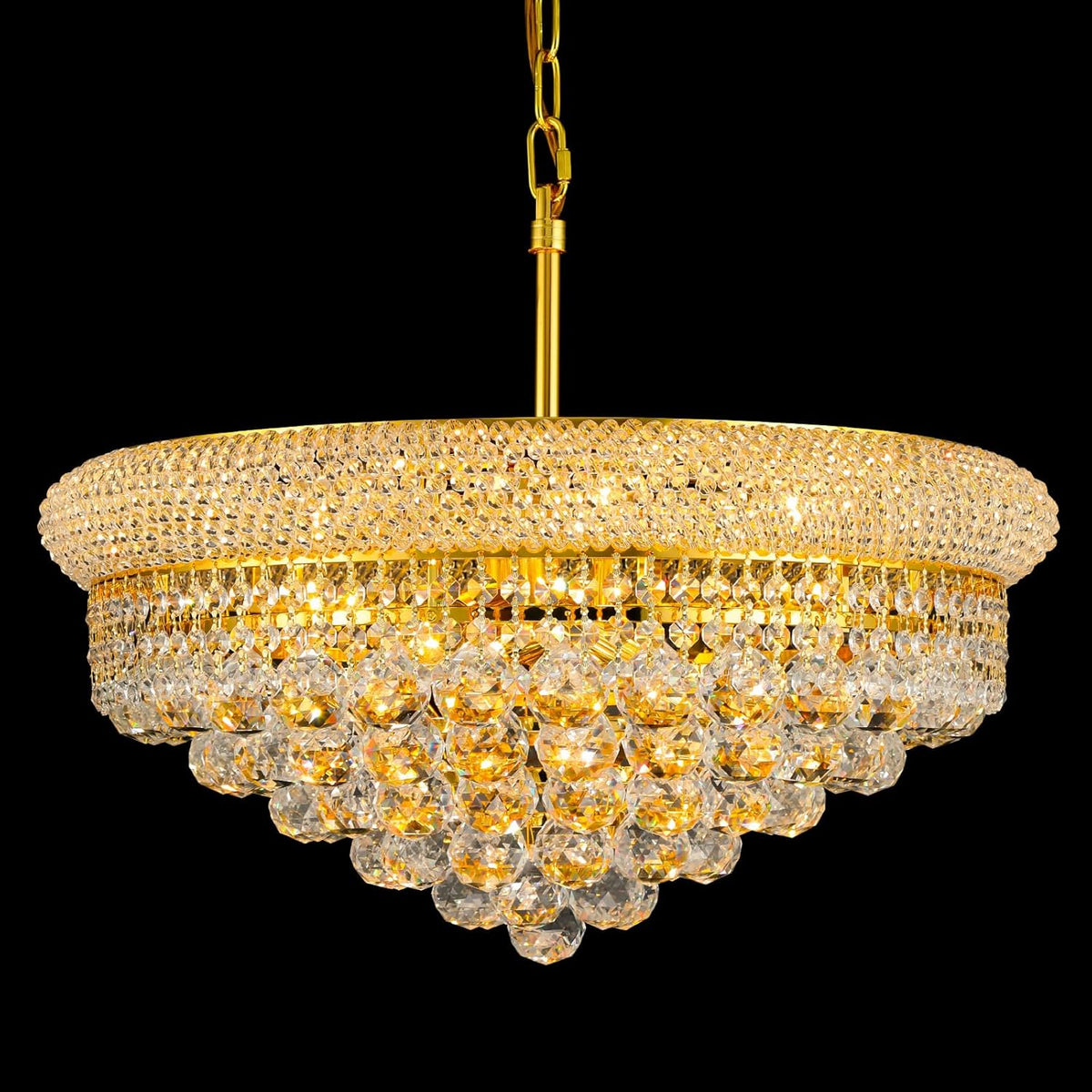 French Empire Crystal Chandelier, Grand Draped Fixture for Formal Dining Rooms