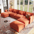 153" Oversized Cloud Couch Modular Sectional Couches, Large 7-Seat Deep Seat Sofa U Shaped Modern Sofa with Movable