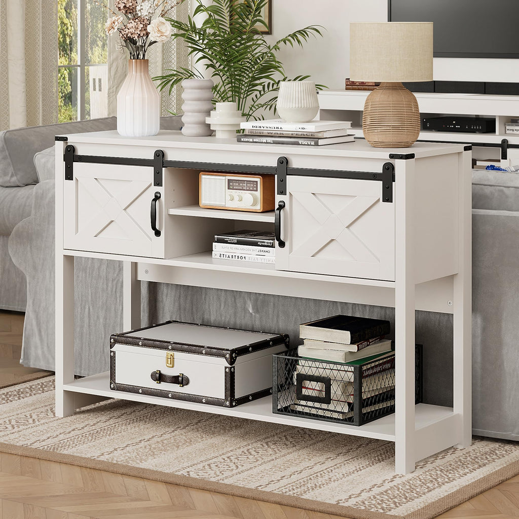 Farmhouse Entryway Table with Storage