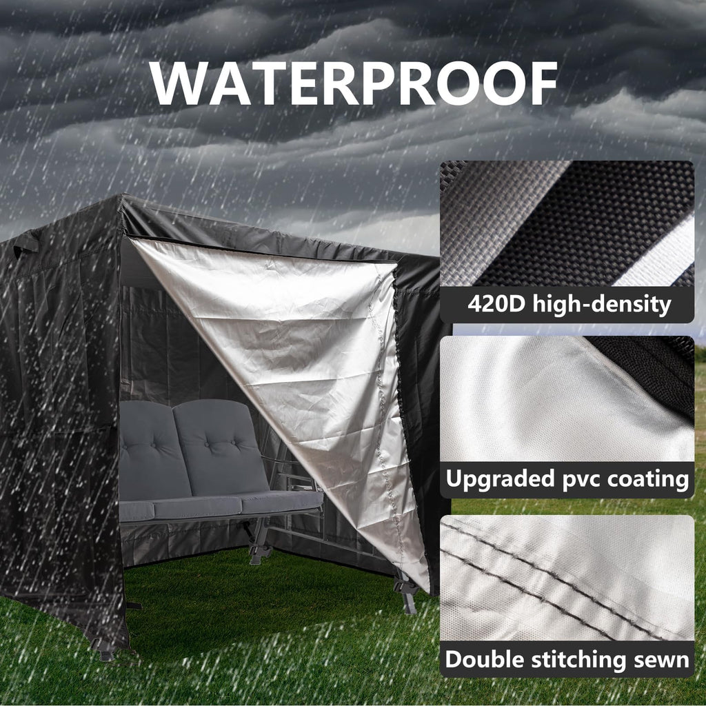 Waterproof Outdoor Swing Cover, 3 Triple Seater, 86L*60D*72H Inch