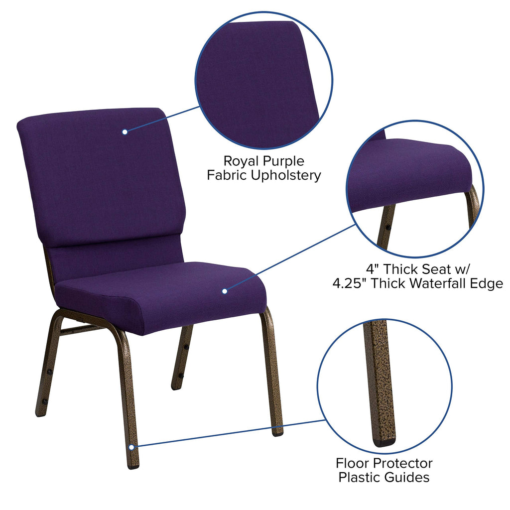Purple Stacking Auditorium Chair with 19" Seat