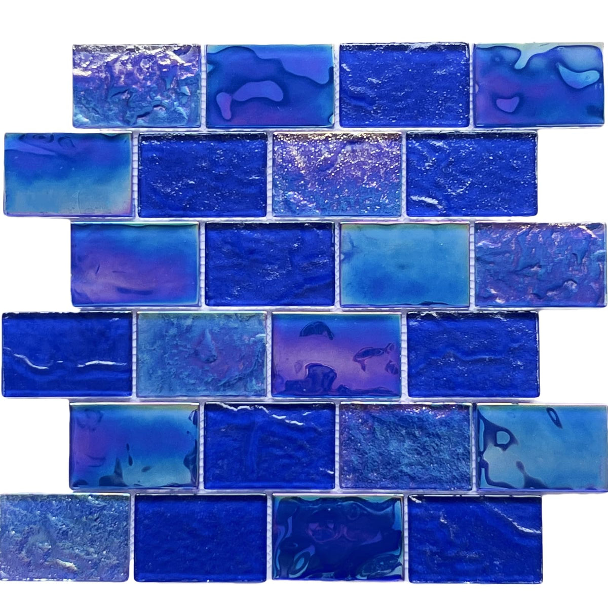 5 Sheets Glass Tile Mosaic Tiles Pool Tile Backsplash Bathroom Shower Tile (Cobalt Blue, 5 Sq.Ft)