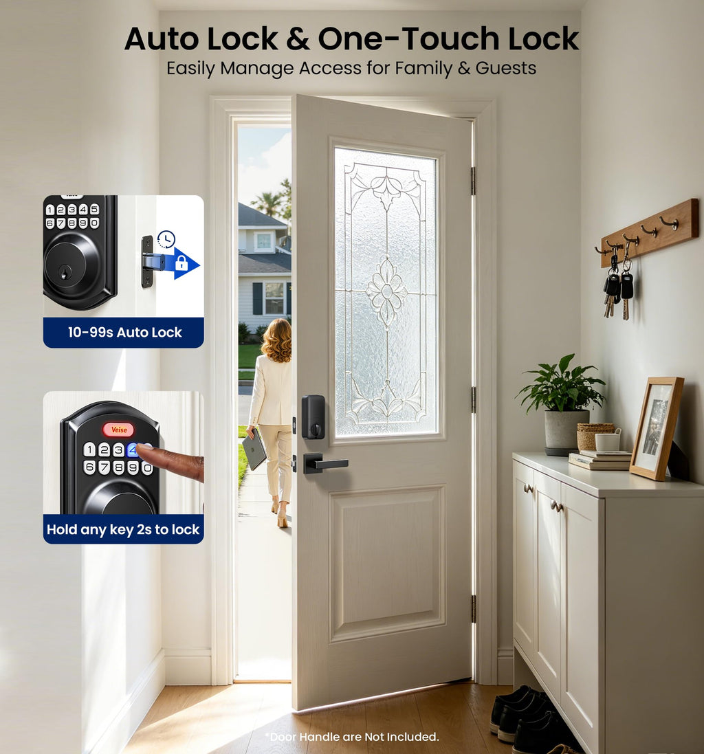 Keyless Entry Deadbolt, Electronic Keypad Lock, Matte Black