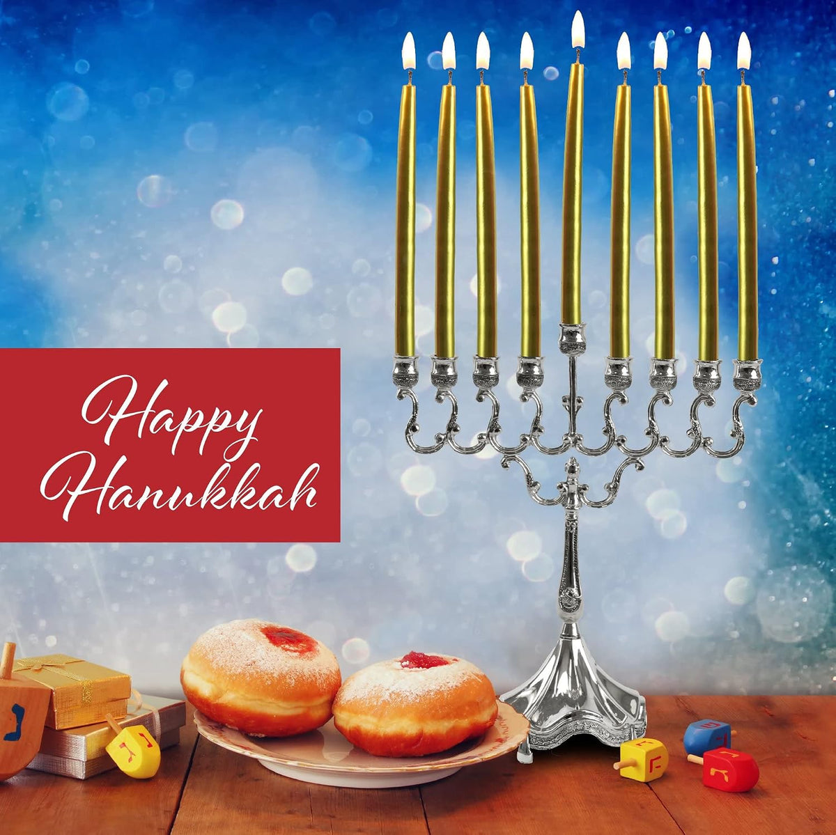 Dripless Chanukah Candles, Hanukkah Candles Fits Most Menorahs, Premium Quality Wax for All 8 Nights of Hanukkah - Set of 45