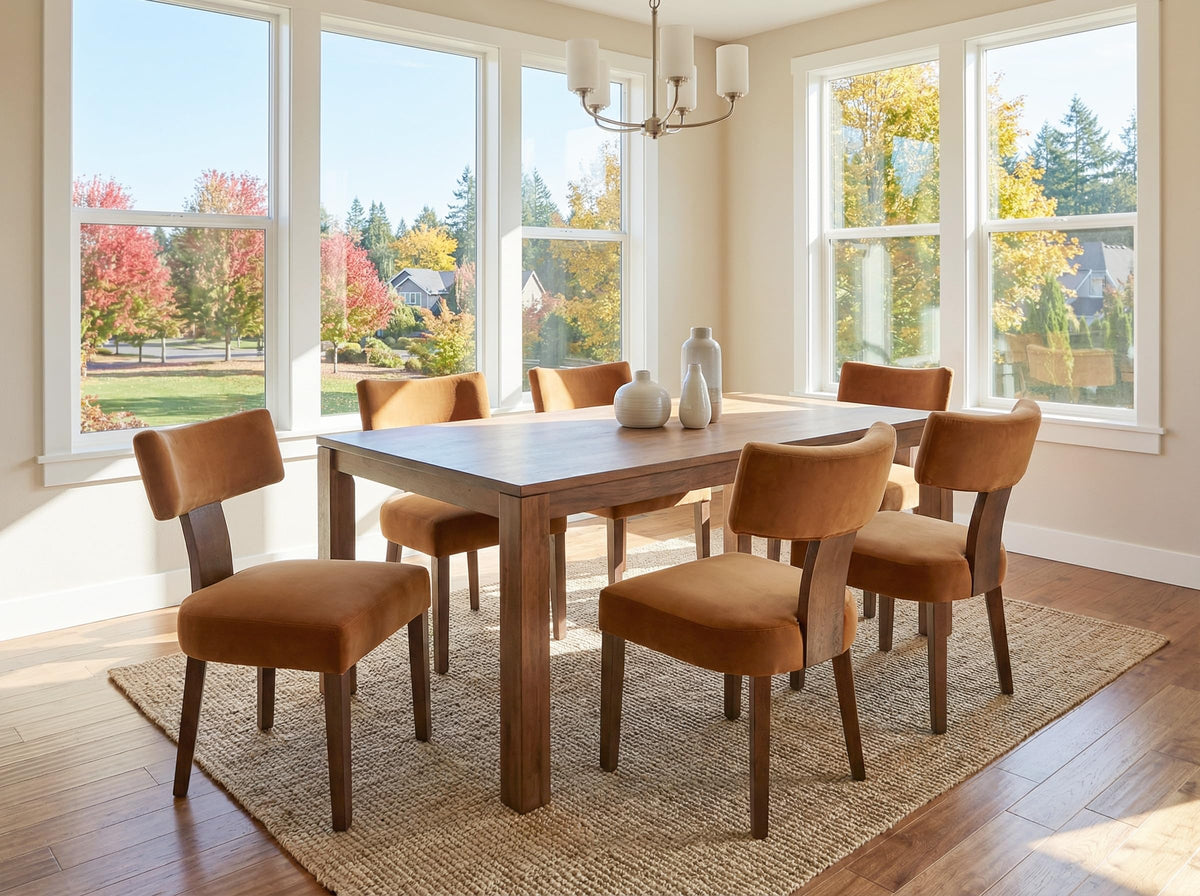 Set of 6 Modern Dining Chairs, Farmhouse Velvet Upholstered Dining Room Chairs Kitchen Chairs Side Armless Chairs