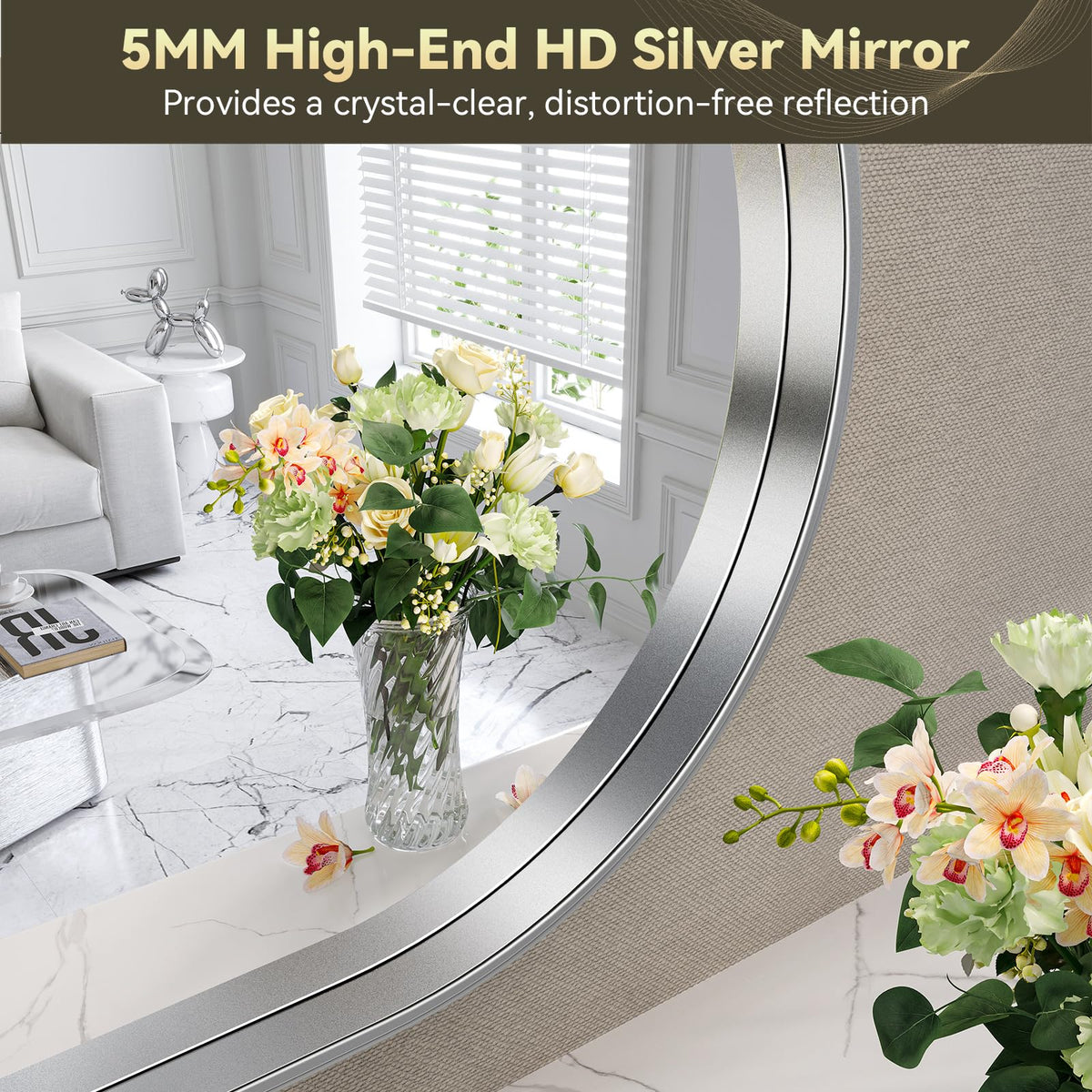 Arched Mirror, 32 x 40 Inch Silver Arch Mirror