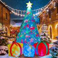 7 FT Christmas Decorations Inflatables Tree Outdoor Blow Up Yard Gift Box with Built-in LEDs for Indoor Party Garden