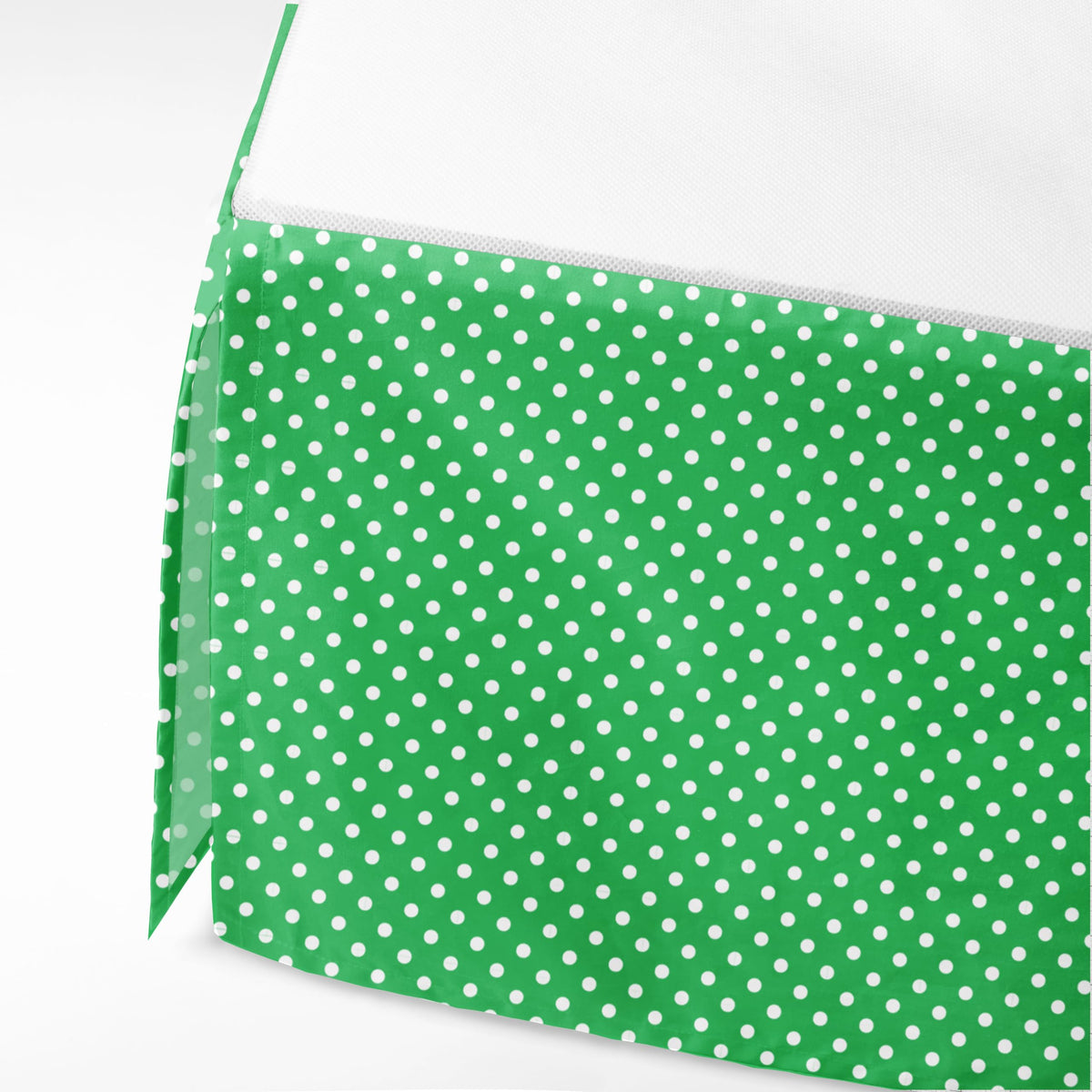 Mix N Match Pin Dots Crib/Toddler Bed Skirt Dust Ruffle (Green)