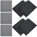 50 Pcs 11'8 x 11'8 Inches Interlocking Drainage Tiles Dry Deck with Drain Holes Non Slip Floor Mats TPE Soft for Bathroom Patio Pool Deck(Black)