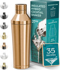 Insulated Cocktail Shaker Set | Double Wall Stainless Steel | Martini Shaker Bar Bartending | Built-in Drink Measure