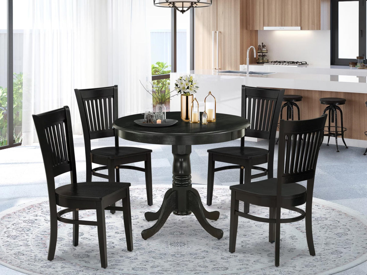 Inspired Saarinen Style 5 Piece Modern Dining Table Set Includes a Round Kitchen Table with Pedestal and 4 Dining Room Chairs