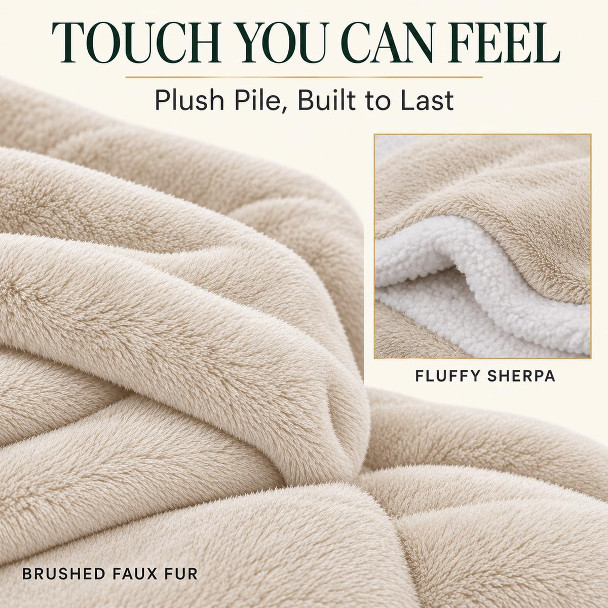 Comforter Set, Faux Fur Sherpa, Coconut Milk