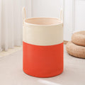 Woven Laundry Hamper Tall Rope Storage Basket for Blanket oys Dirty Clothes Bathroom Bedroom (White&Orange