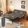 Full Massage Adjustable Bed Frame with 6 Vibration Modes & Timer, Independent Head/Foot Incline, 2 USB, Wireless