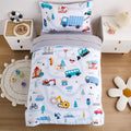 4-Piece Cars Toddler Bedding Set for Boys Girls- Soft & Skin Friendly Toddler Bed Set Includes Toddler Comforter