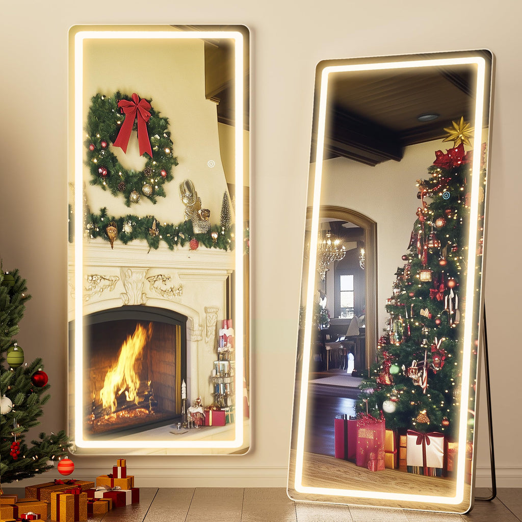 71"x28" LED Full Length Mirror, Lighted Floor Mirror, Rect