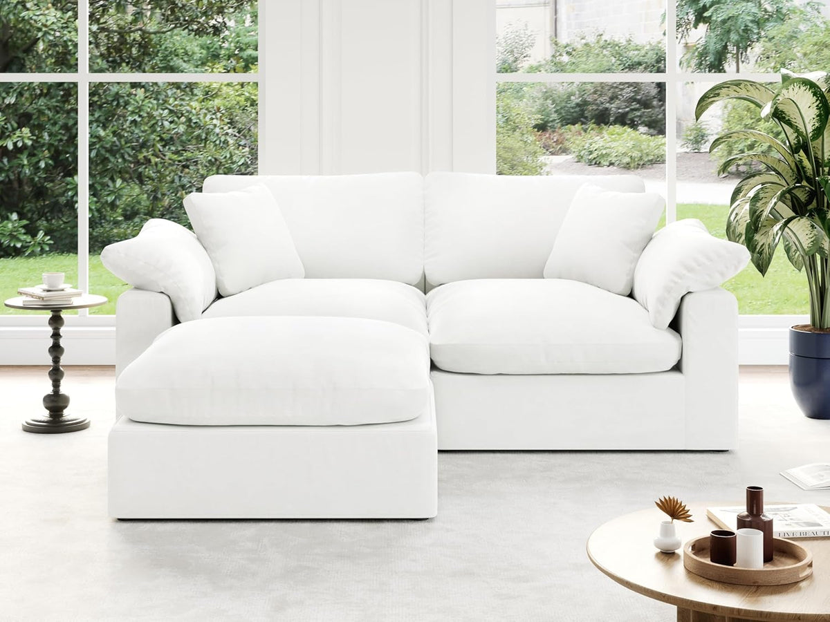 Cloud Modular Sectional Sofa, Oversized Convertible Modular Cloud Couch, Down Feather Filled Sectional Sofa Comfy Upholstered Deep Seat Couches for Living Room, Sofa Covers Washable & Replaceable