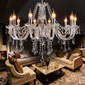 Ten-Light Modern K9 Crystal Glass Chandelier with Clear Drops