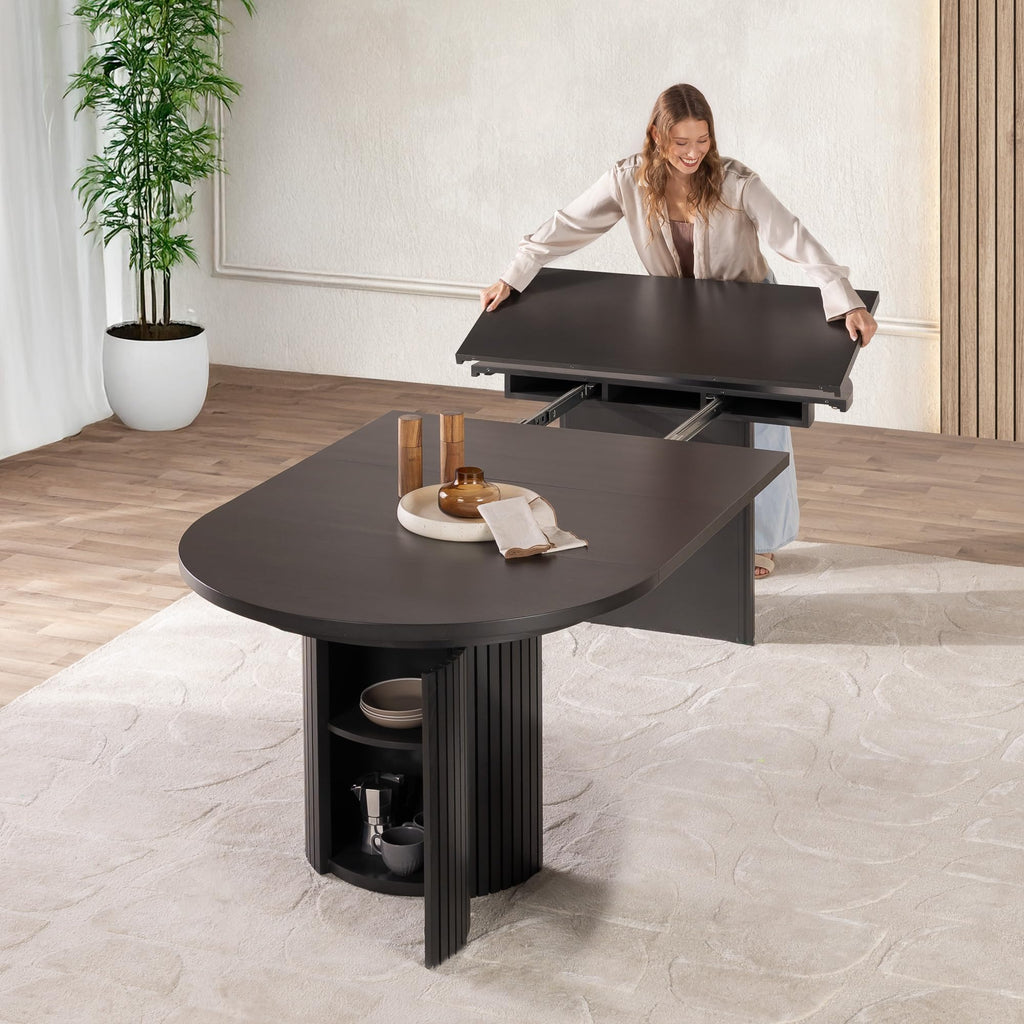 Round Dining Table, Black