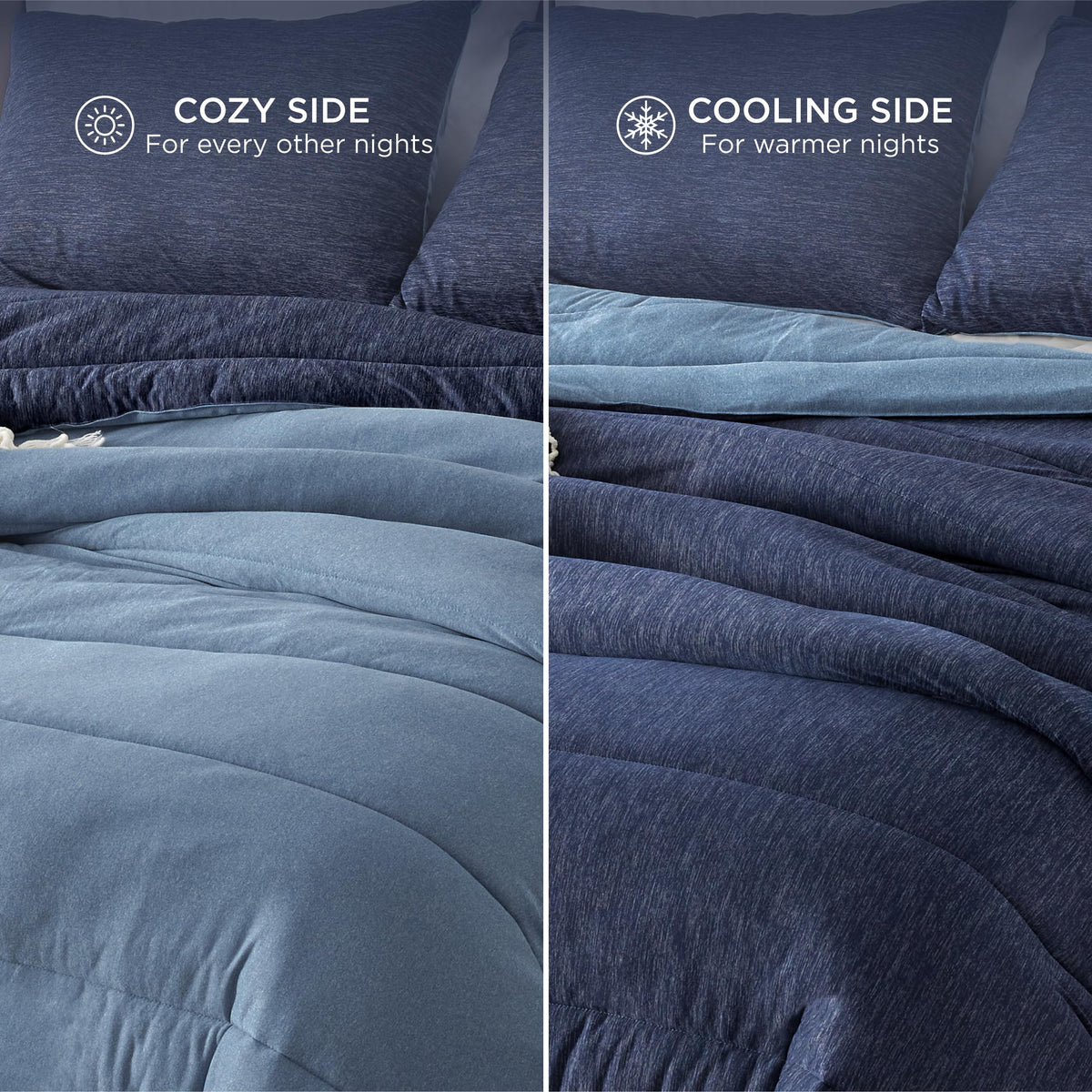 Comforter Set, All-Season & Cooling Bedding, Navy Blue