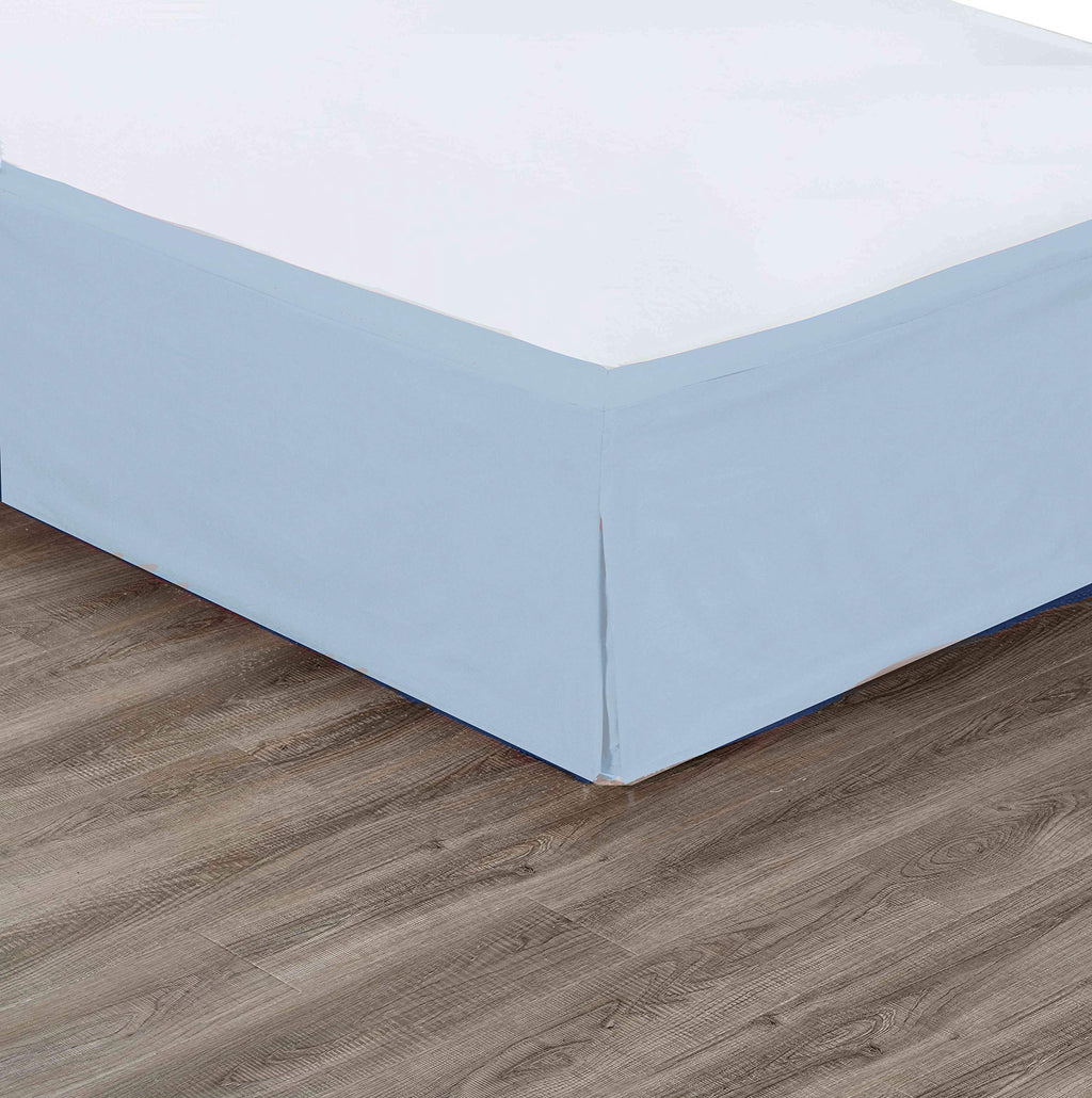 600 Thread Count Pure Cotton Pleated Bed Skirt - Cotton Split Corner Box Pleated Bed Skirt 18 Inch