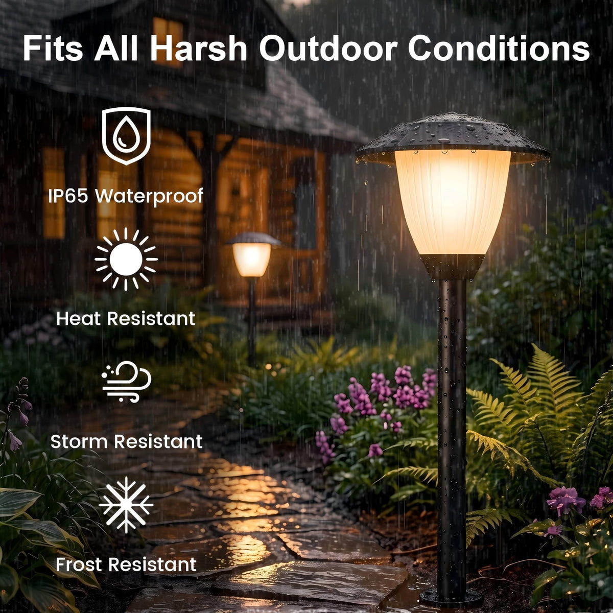 6 Pack Low Voltage Landscape Lighting LED Garden Lights Warm White