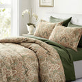 Boho Paisley Print Luxury Duvet Quilt Cover and Shams Bedding Set Bohemian Damask Medallion Egyptian Cotton
