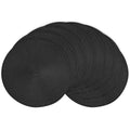 Round Braided Placemats Set of 8 Place Mats for Dining Table Woven Washable Non-Slip Table Mats 13.5 Inch (Black