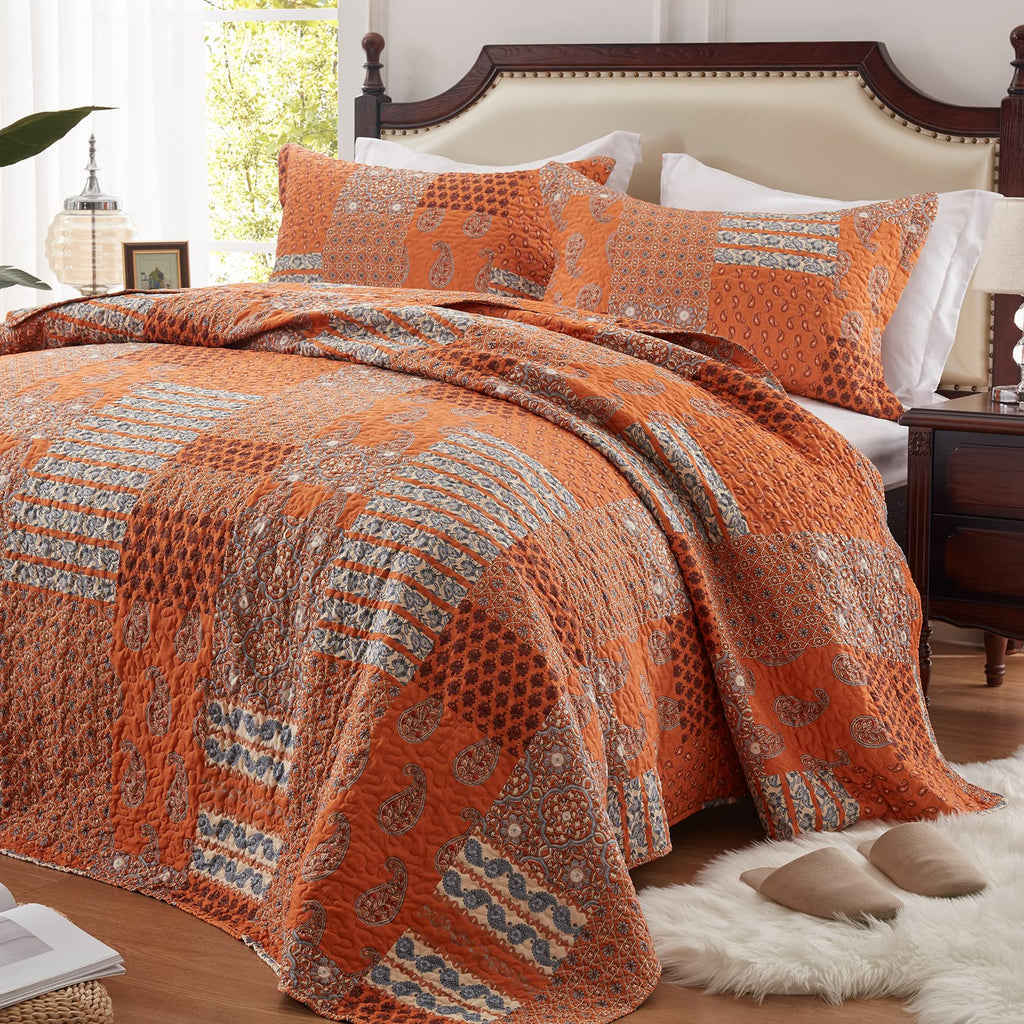 Quilt Set Size 3 Piece Bedspread Coverlet Lightweight Comforter Microfiber Bedding Set All Season