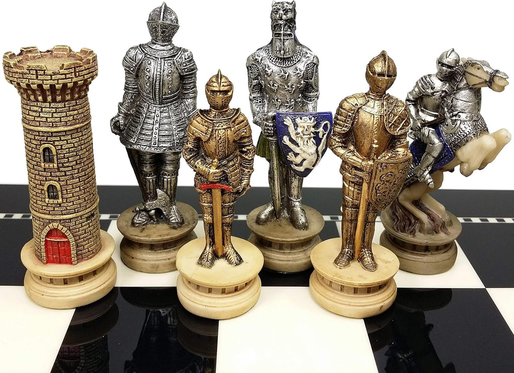 Themed Set of Chess Men Pieces - NO Board (Armored Knights) - Set of 32