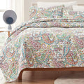 3-Piece Printed Quilt Set - Size - Lightweight Reversible Bedding Coverlet Set for All Season (Classic