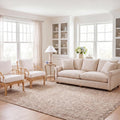 Natural Fiber Collection Area Rug, Grey & Beige, Handmade Woven Fringe Jute, Ideal for High Traffic Areas