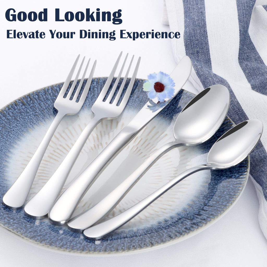 Heavy Duty Silverware Set for 8, 40 Pcs Stainless Steel Flatware Set