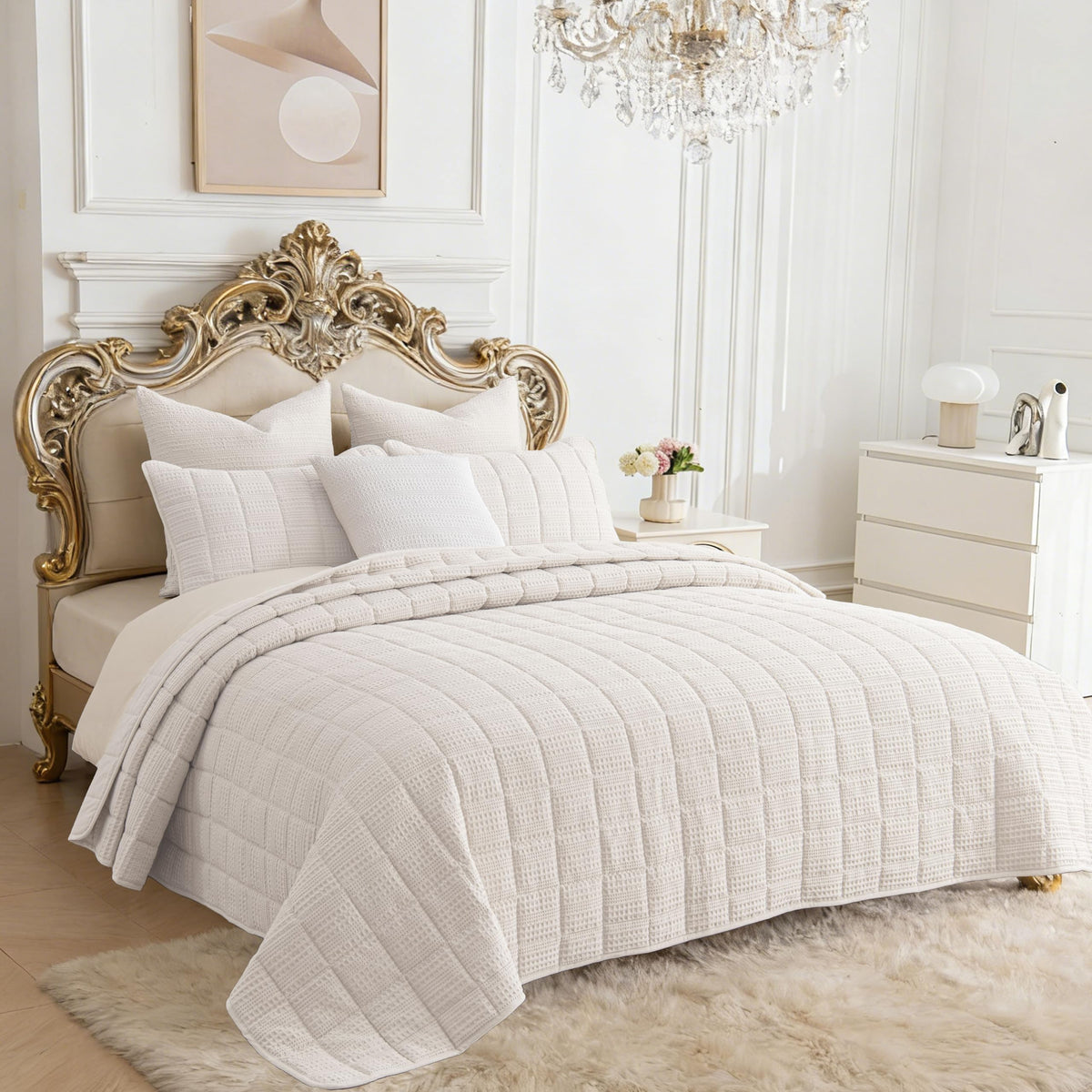 Cotton Quilt Set 98x106 Soft Lightweight Bedspread