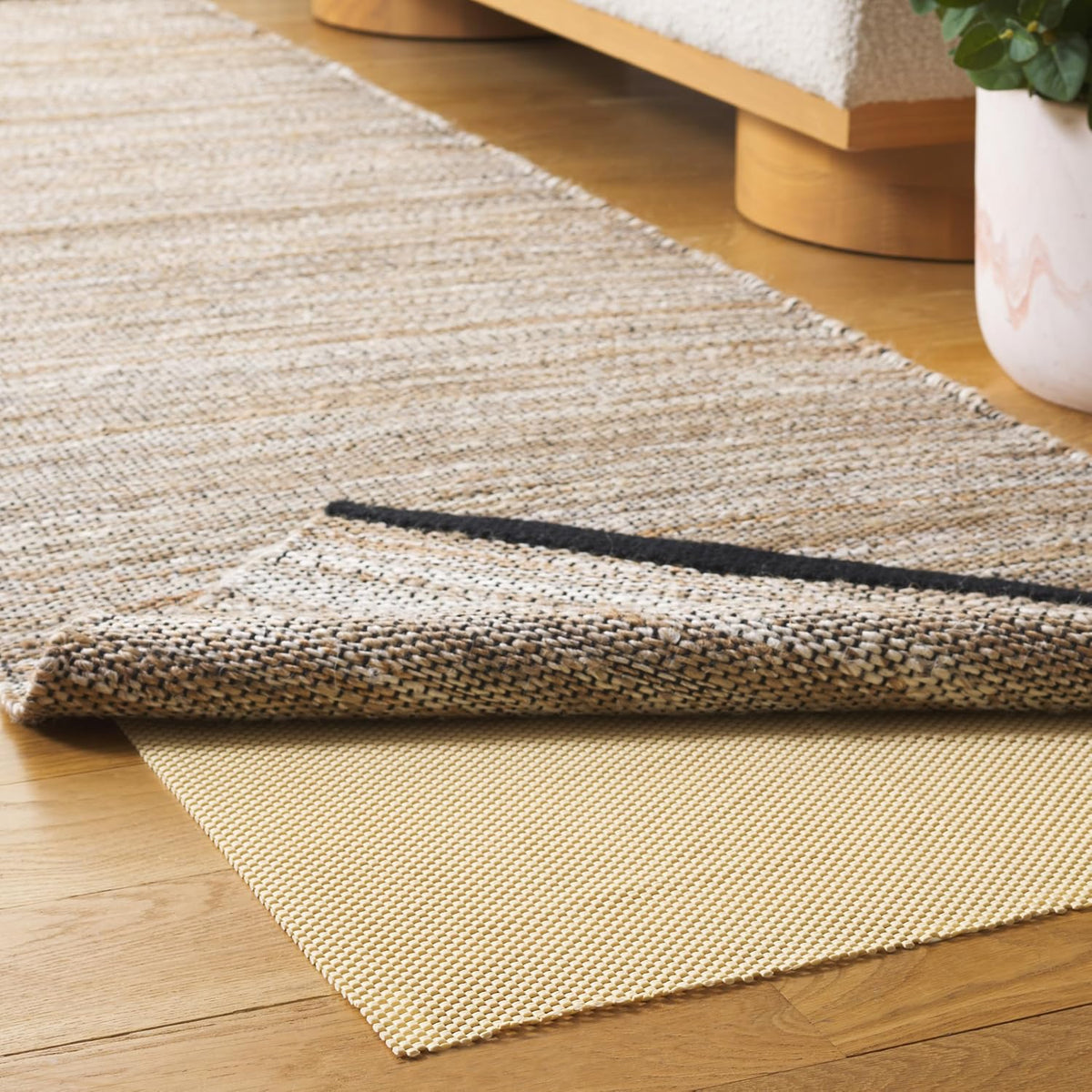 Non Slip Anti Skid Grippy Stay in place Rug Pad Under Carpet, Stable on all Hard Floors (14' Runner)