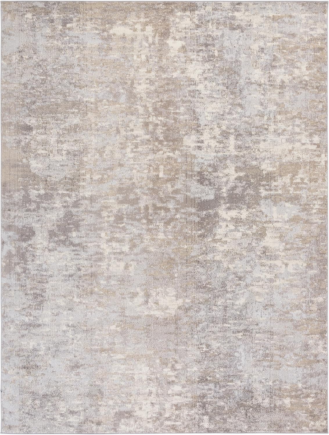 Madison Collection X-Large Area Rug, Grey & Beige, Modern Abstract Design, Non-Shedding & Easy Care