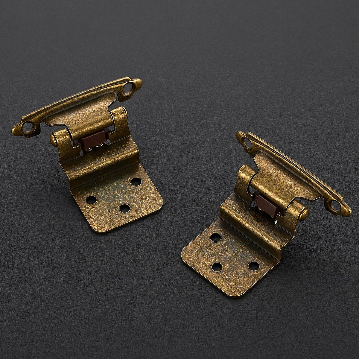 3/8" Inset Antique Brass Cabinet Hinges 30 Pack (15 Pairs)