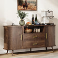 60" Sideboard Buffet Cabinet with Storage, Sliding Door & Adjustable Shelf