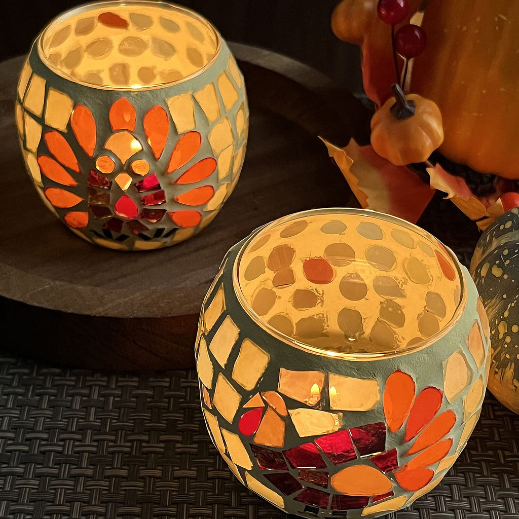 Thanksgiving Votive Candle Holder Set of 4