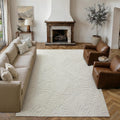 Soft White Shag Area Rug with Non-Slip Backing, Plush and Bright