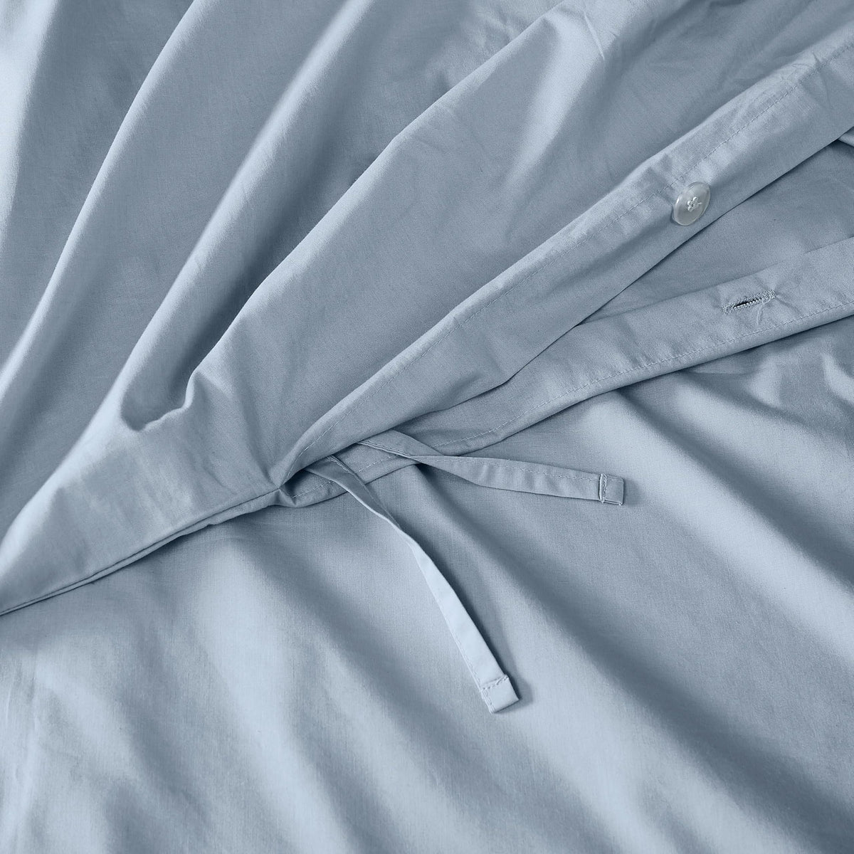Solid Cotton Percale Sky Blue Twin/Twin XL 2 Piece Duvet Set